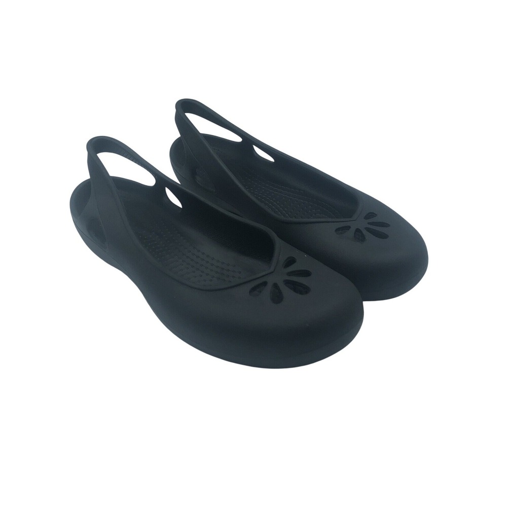 Crocs Kadee Women's Black slip on cut out on‎ top heel strap Size 9